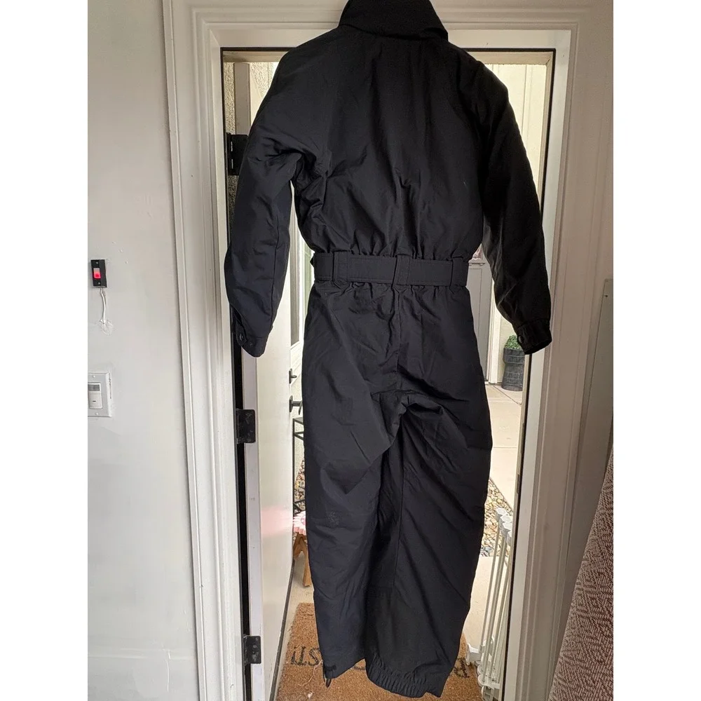 Eddie Bauer Vintage Women 10 Black Insulated Ski Suit One Piece Snow Suit Belted
